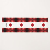 rote Glitzern der Flagge Kanadas Monogram Yogamatte (Vorderseite (Horizontal))