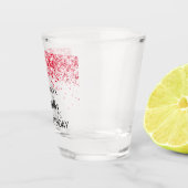 Rote Glitzern der Geburtstagspartei Schnapsglas (Rechts)