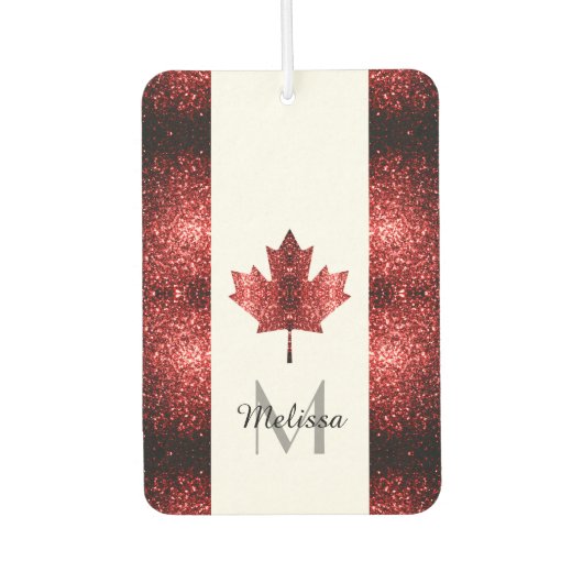 Rote Glitzern in Kanada Monogram Autolufterfrischer (Vorderseite)