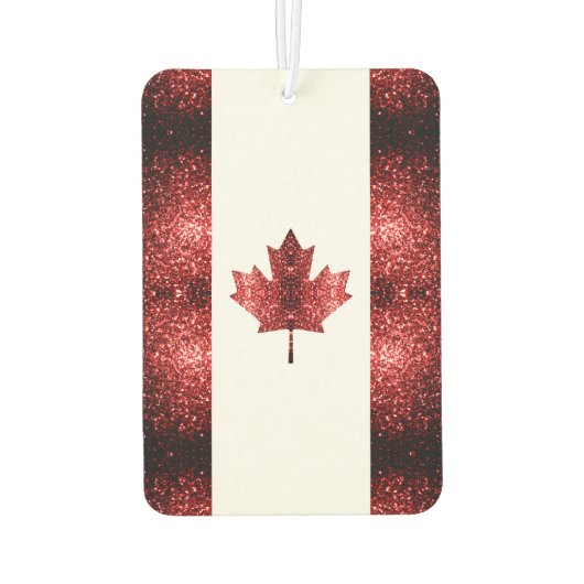 Rote Glitzern in Kanada Monogram Autolufterfrischer (Rückseite)