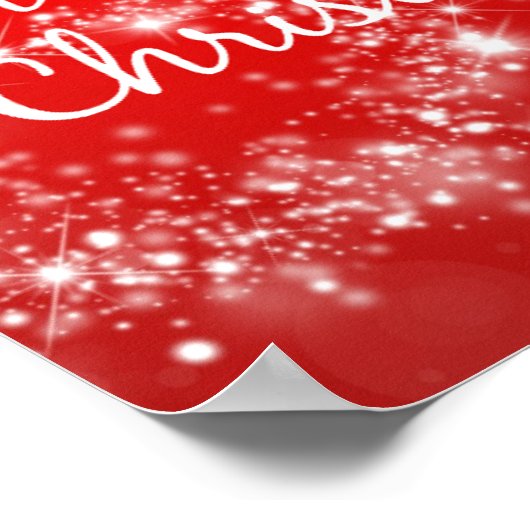 Rote Glitzern mit Weihnachts-Zauberangebot Poster (Ecke)