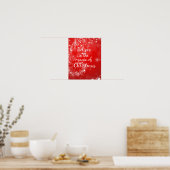 Rote Glitzern mit Weihnachts-Zauberangebot Poster (Küche)