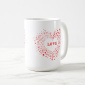 Rote Glitzern Valentine Herztext Liebe Kaffeetasse (VorderseiteRechts)