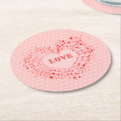 Rote Glitzern Valentine Herztext Liebe Runder Pappuntersetzer (Angewinkelt)