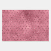 Rote Glitzy Glitzer Herz Geschenkpapier Set (Vorderseite)
