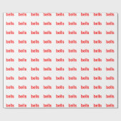 Rote Glocken (Glockenklingeln) Word-Phrase Geschenkpapier (Flach)