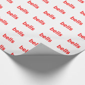 Rote Glocken (Glockenklingeln) Word-Phrase Geschenkpapier (Ecke)