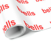 Rote Glocken (Glockenklingeln) Word-Phrase Geschenkpapier (Rolleneckpunkt)