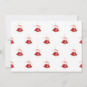 Rote Glocken mit Frohe Weihnachts-Text-Flachkarte (Rückseite)