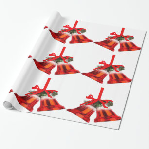 Rote Glocken und Holly Wrapping Paper Geschenkpapier