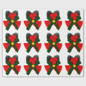 Rote Glocken und Holzwackenpapier Geschenkpapier (Flach)