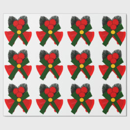 Rote Glocken und Holzwackenpapier Geschenkpapier