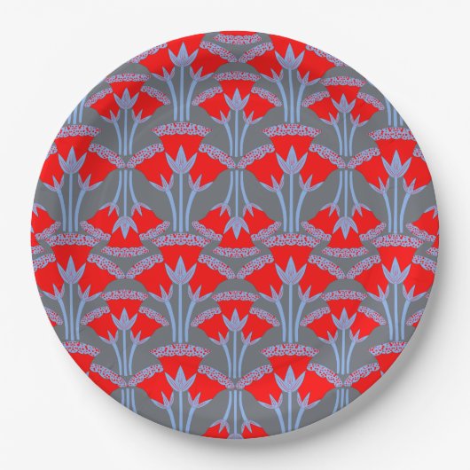Rote Glockenblume Pappteller (Vorderseite)