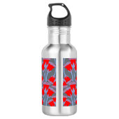 Rote Glockenblume Personalisierte Wasserflasche (Rückseite)