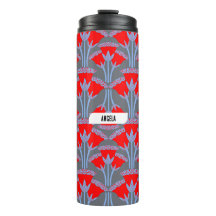 Rote Glockenblume Personalisierter Thermobecher