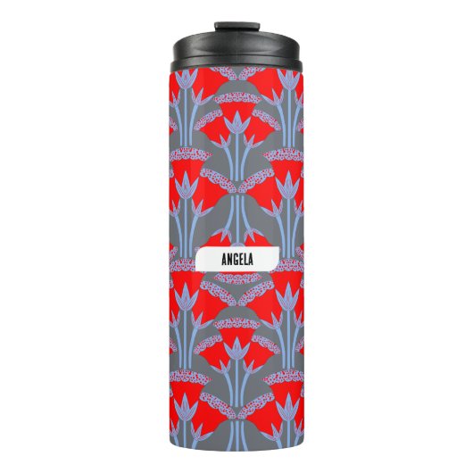 Rote Glockenblume Personalisierter Thermobecher Thermosbecher (Vorderseite)