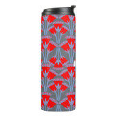 Rote Glockenblume Personalisierter Thermobecher Thermosbecher (Nach links gedreht)