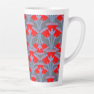 Rote Glockenblumen-Latte-Mug   One Owl Artist Milchtasse