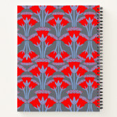 Rote Glockenblumen-Spiral-Notizbuch Notizblock (Rückseite)