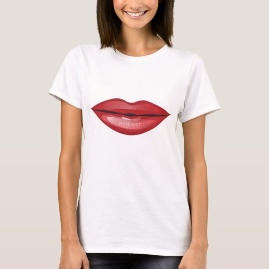 Rote Glossen Lippen Kiss Chic Modern Glam Beauty T-Shirt (Vorderseite)