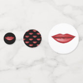 Rote Glossen Lippen Lipstick Kiss Beauty Party Konfetti (Vorderseiten)