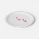 Rote glückliche Villen Urlaub einfache minimale Ka Pappteller (Schrägansicht)