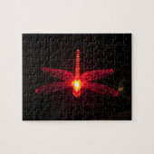 Rote glühende Libelle Puzzle (Horizontal)