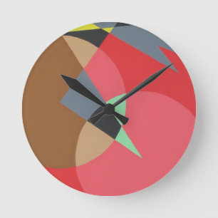 Rote Glut-Formen Minimalistischer runder Uhr