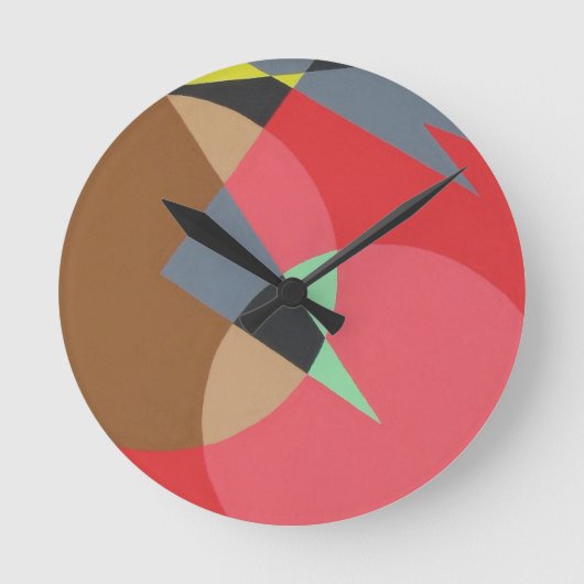 Rote Glut-Formen Minimalistischer runder Uhr (Vorderseite)