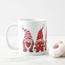 Rote Gnome mit Herzen Personalisierter Valentinsta