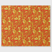 Rote Gold Distel Geschenkpapier (Flach)
