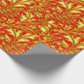 Rote Gold Distel Geschenkpapier (Ecke)