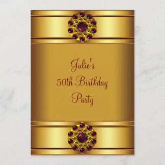 Rote Gold-Geburtstagsparty der Frauen Einladung