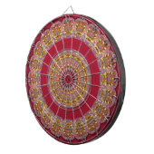 Rote Gold Gelbe Rosetten Mandala Dartscheibe (Vorderseite rechts)