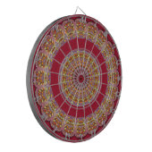 Rote Gold Gelbe Rosetten Mandala Dartscheibe (Vorderseite Links)