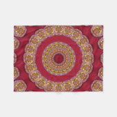 Rote Gold Gelbe Rosetten Mandala Fleecedecke (Vorderseite (Horizontal))