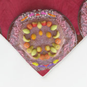 Rote Gold Gelbe Rosetten Mandala Fleecedecke (Ecke)