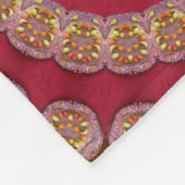 Rote Gold Gelbe Rosetten Mandala Fleecedecke (Ecke)