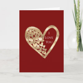 Rote Gold Herzen Liebe Karte