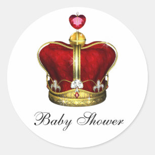 Rote Gold Prinz Baby Shower Aufkleber