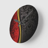 ROTE GOLD- UND SCHWARZBAROCKE-PATTERWANDSCHALTER RUNDE WANDUHR (Winkel)