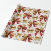 Rote Goldbögen Weihnachten Geschenkpapier (Ungerollt)