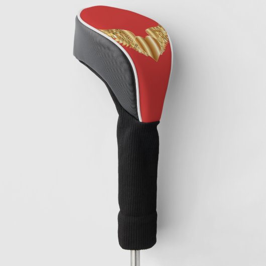 Rote, goldene Flügel Golf Headcover (angewinkelt)