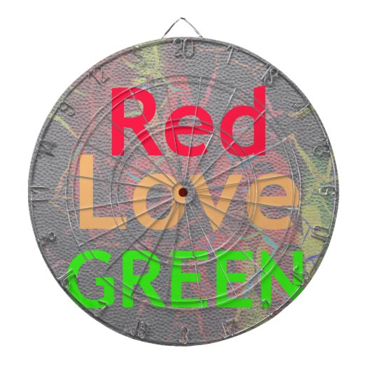 ROTE GOLDENE GRÜNE LIEBE DARTSCHEIBE (vorne)