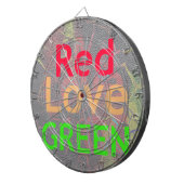 ROTE GOLDENE GRÜNE LIEBE DARTSCHEIBE (Vorderseite rechts)