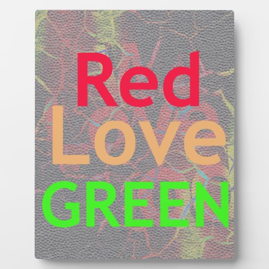 ROTE GOLDENE GRÜNE LIEBE FOTOPLATTE (Vorderseite)