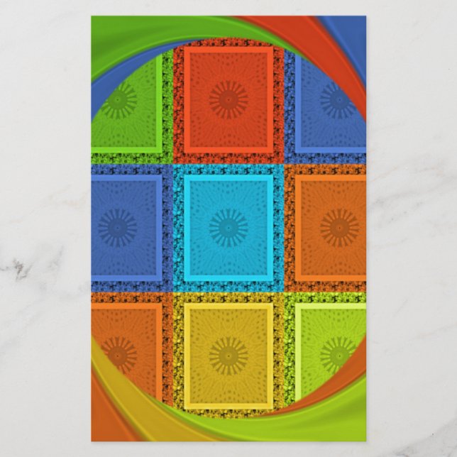 Rote goldene, grüne Schachtel Spiralkunst (Vorderseite)
