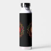 Rote & Goldene Mandala-Wasserflasche Trinkflasche (Links)