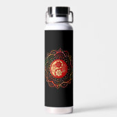 Rote & Goldene Mandala-Wasserflasche Trinkflasche (Rückseite)