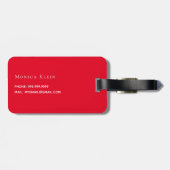 Rote goldene Monogramm-Initialen Gepäckanhänger (Rückseite horizontal)